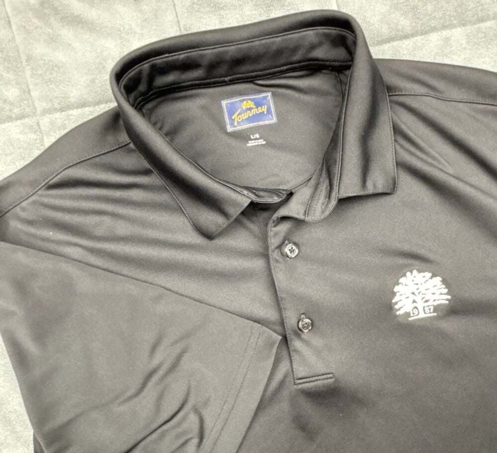 Men's Black “Old Marsh Golf Club 1987” Performance Golf Polo Shirt Size Large